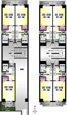 ４階建て全１５戸 (間取)