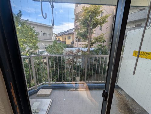 南向きのバルコニー