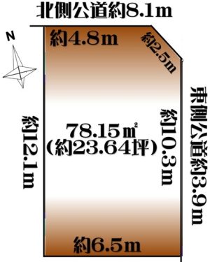 敷地約２３坪、建築条件なし (間取)